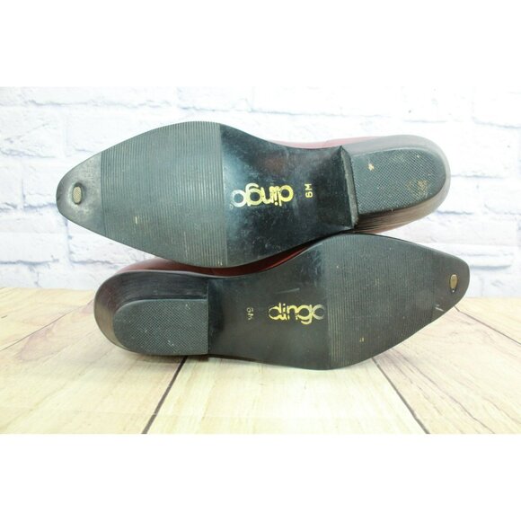 Vintage LL Bean Dingo Brown Braided Leather Western Pull-On Boots Size 6 M - Picture 10 of 10